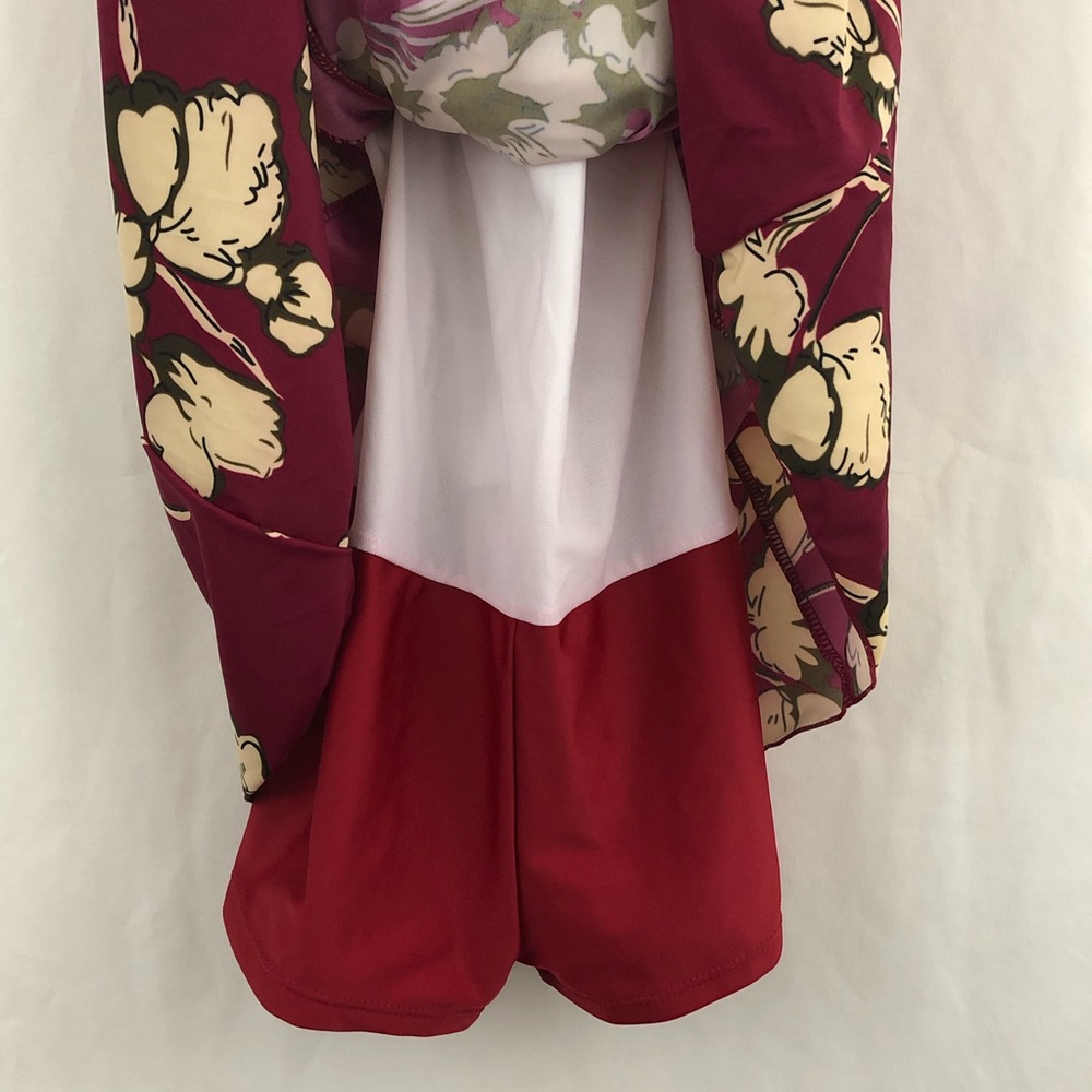 Cocopear Red Floral Cross Back Summer Swimwear M - Picture 9 of 11